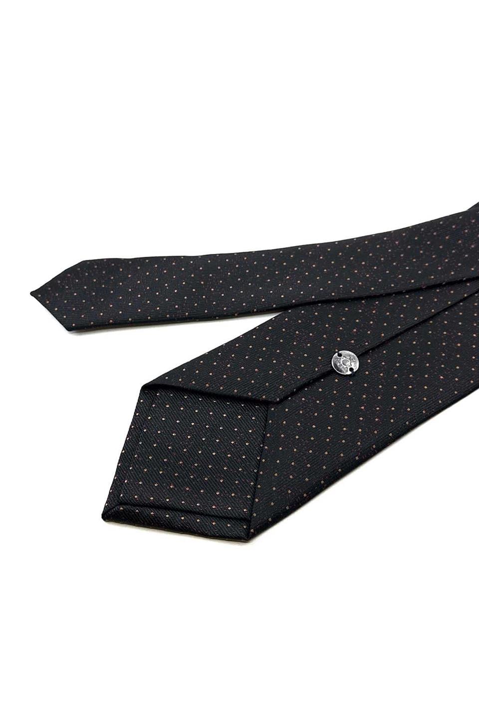 Siyah Nokta Desen Mendilli Klasik Kravat KK12475
