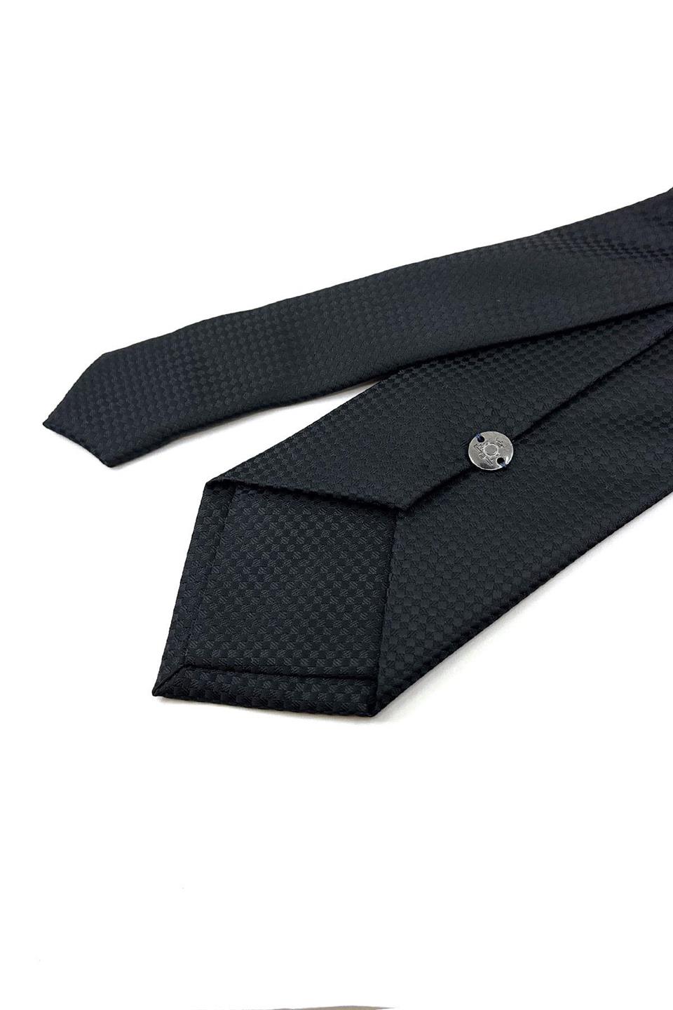 Siyah Nokta Desen Mendilli Klasik Kravat KK11127