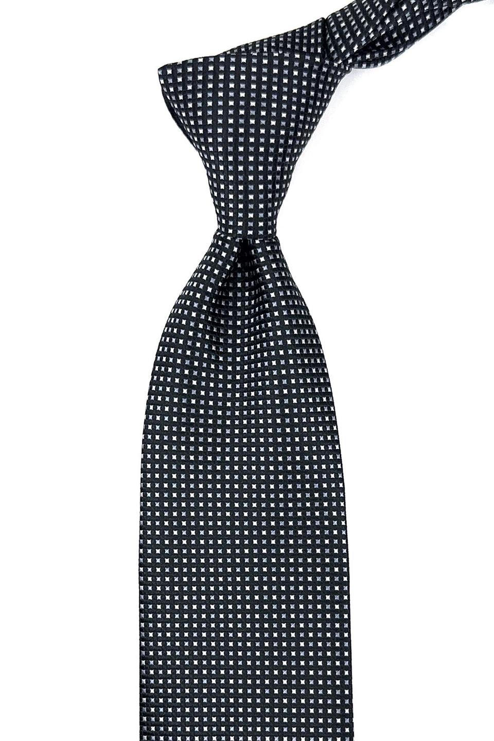 Siyah Nokta Desen Mendilli Klasik Kravat KK11427