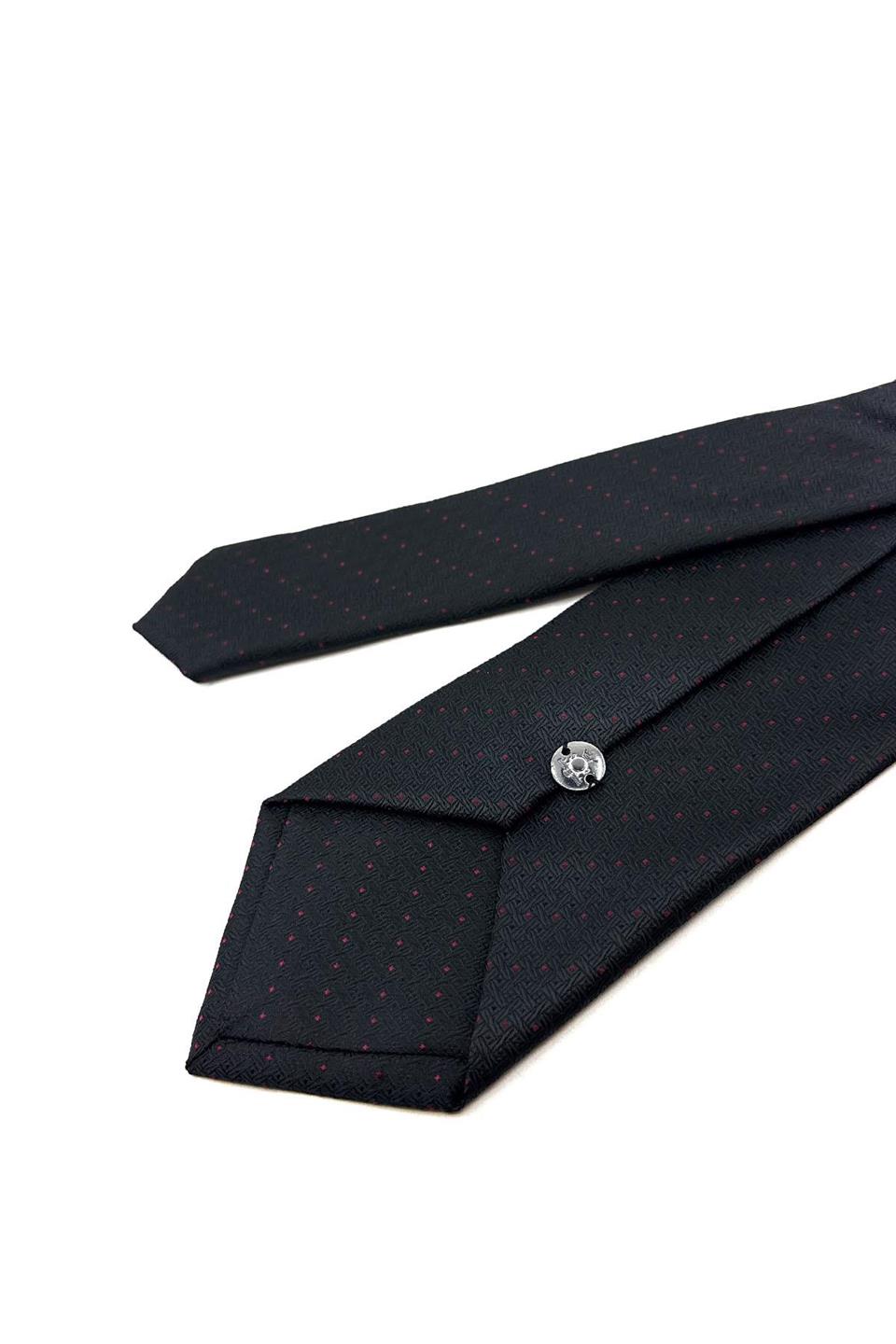 Siyah Nokta Desen Mendilli Klasik Kravat KK11197
