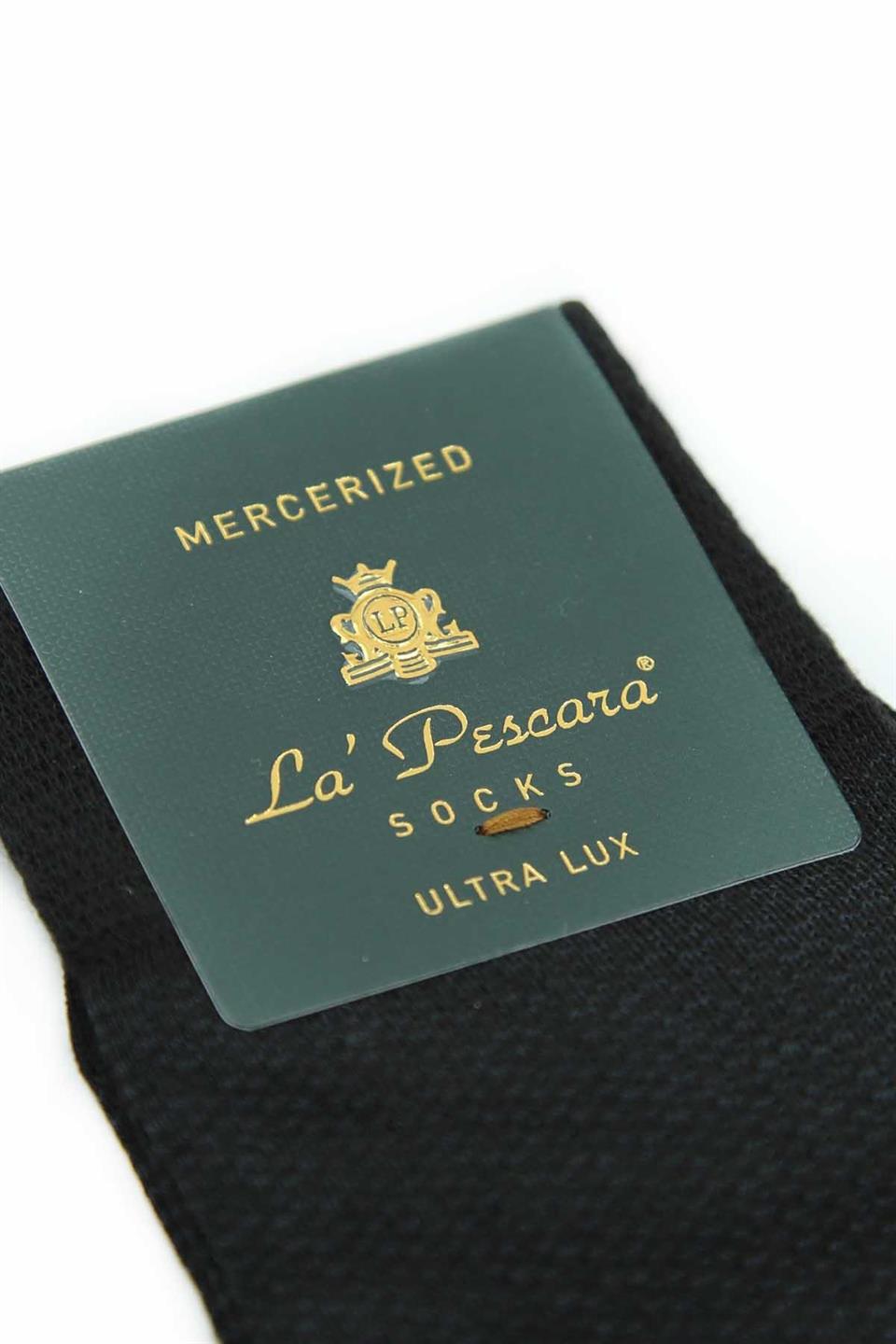 Siyah Nokta Desen Ultra Lüks Merserize Tekli Erkek Çorap CRP398
