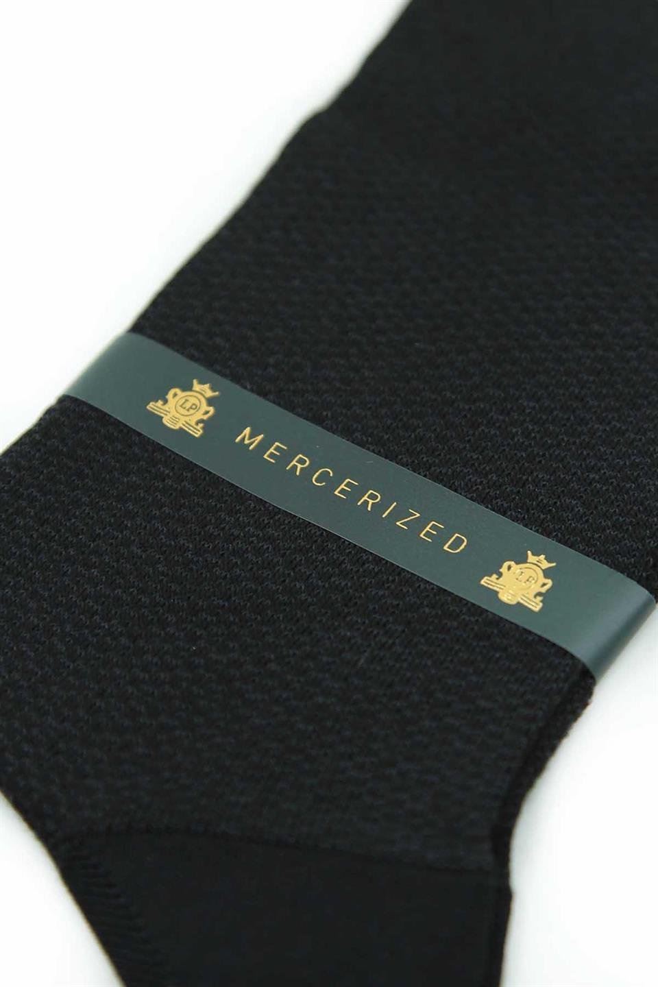 Siyah Nokta Desen Ultra Lüks Merserize Tekli Erkek Çorap CRP398
