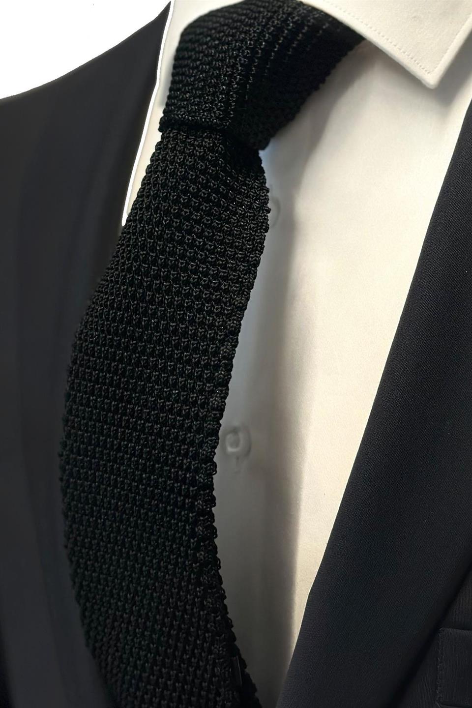 Siyah Örgü Kravat 8001