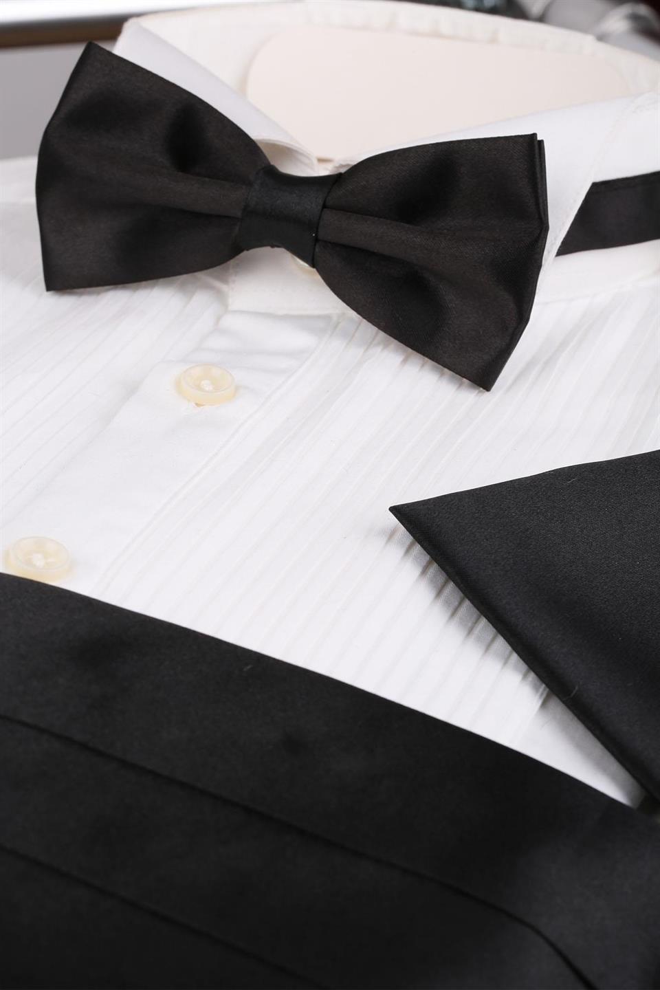 Siyah Papyon Kuşak - Damatlık Smokin Kemeri SMK50