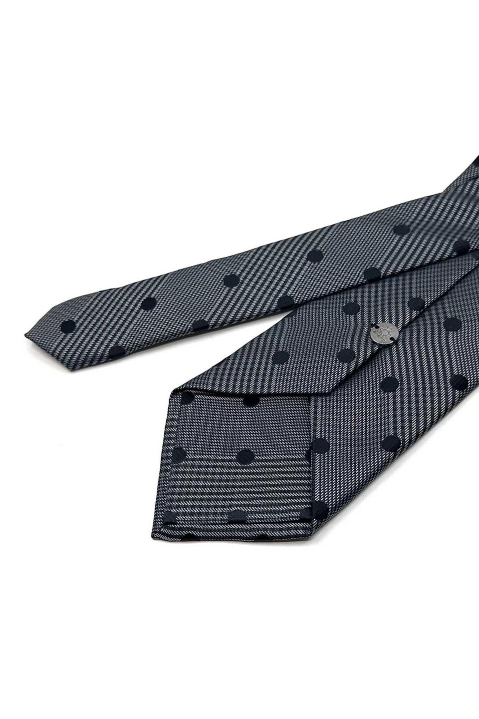 Siyah Puantiye Desen Mendilli Klasik Kravat KK13594