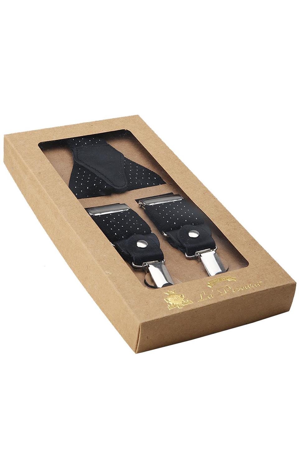 Siyah Renk Deri Bağlantılı Erkek Pantolon Askısı PAN56