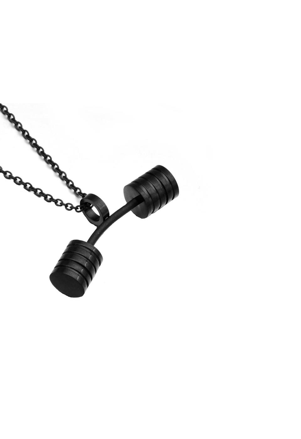 Siyah Renk Halter Paslanmaz Çelik Kolye KLY33
