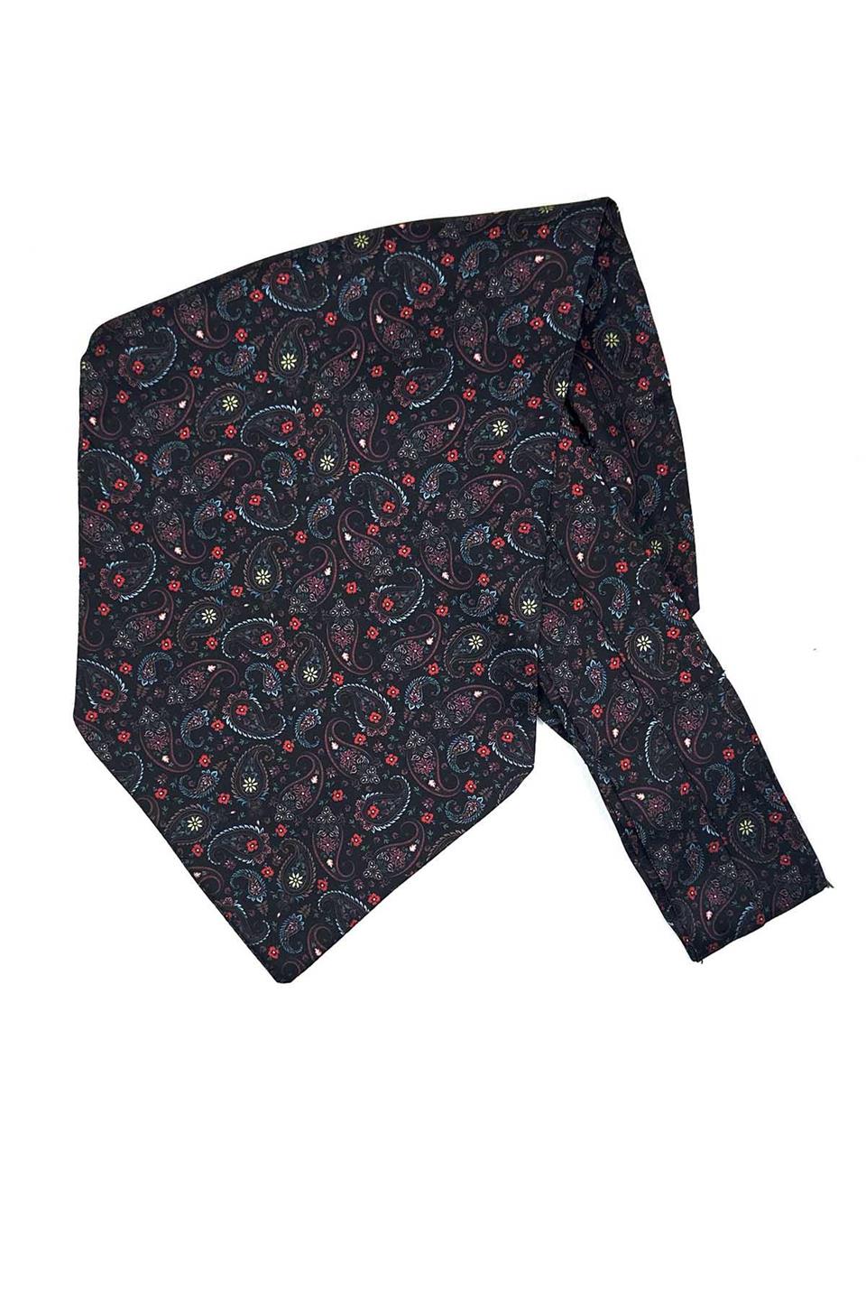 Siyah Şal Desen Erkek Fular Ascot K665