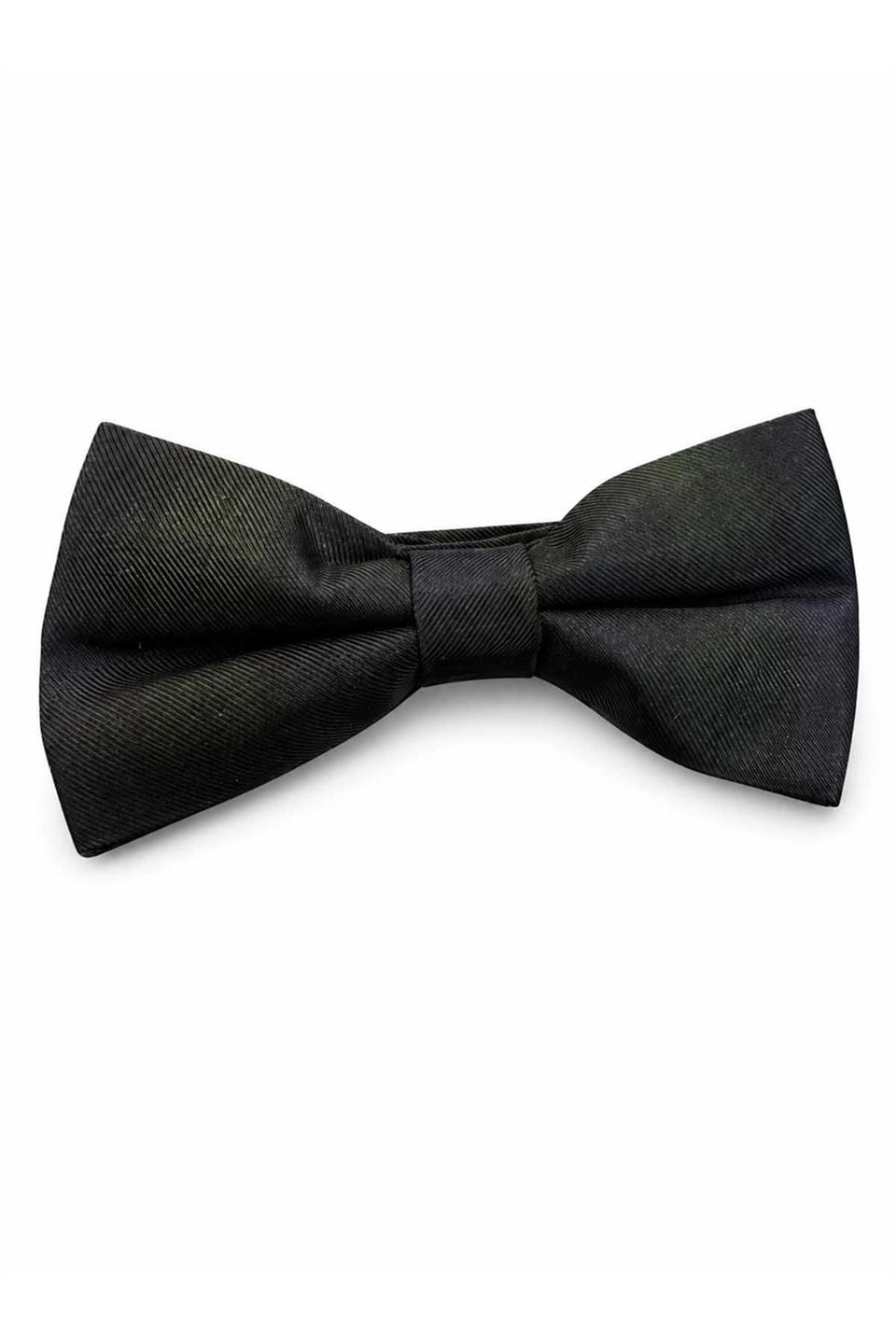 Siyah Yeşil Ekose İpek Papyon SB229
