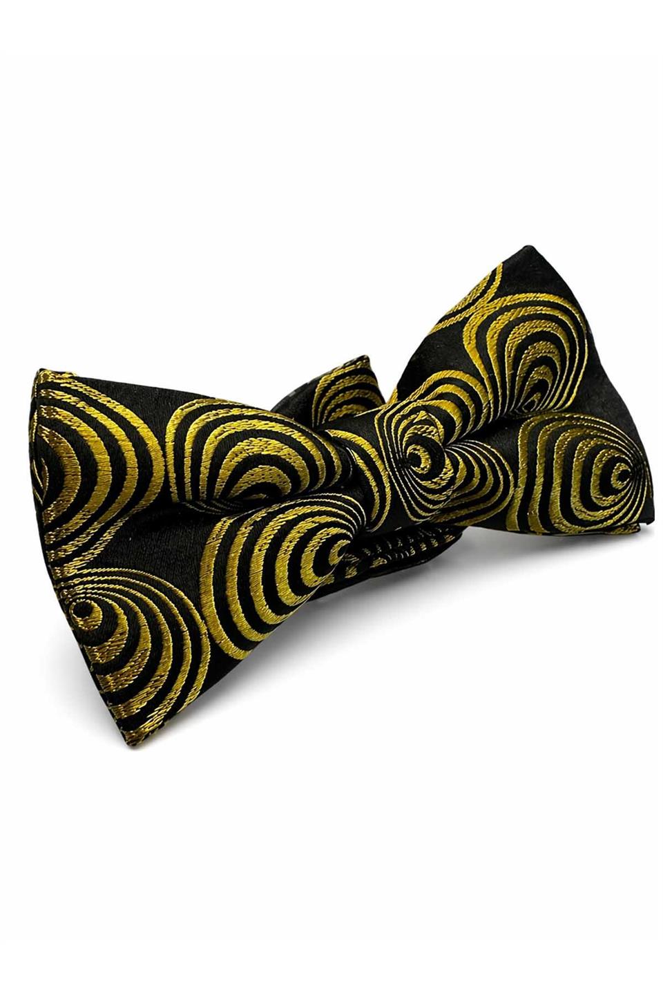 Siyah - Yeşil Motif İpek Papyon SB189