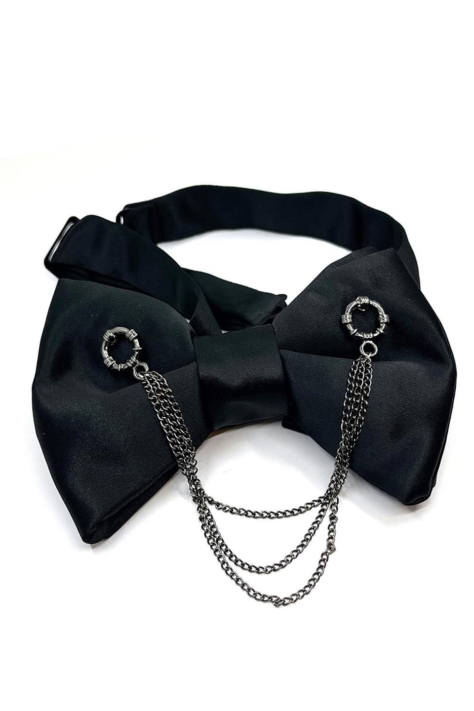 Siyah Zincirli Damatlık Papyon P1043