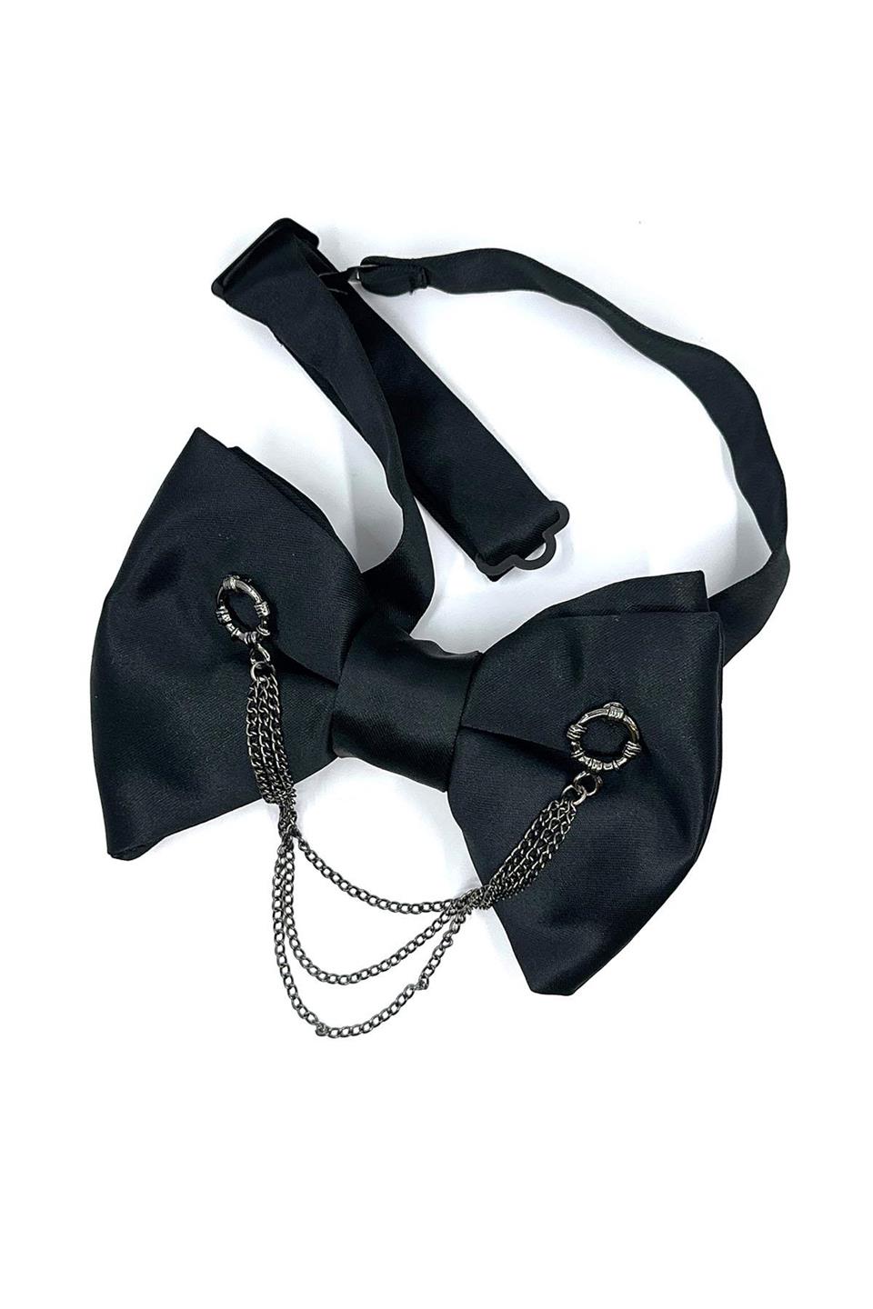 Siyah Zincirli Damatlık Papyon P1043
