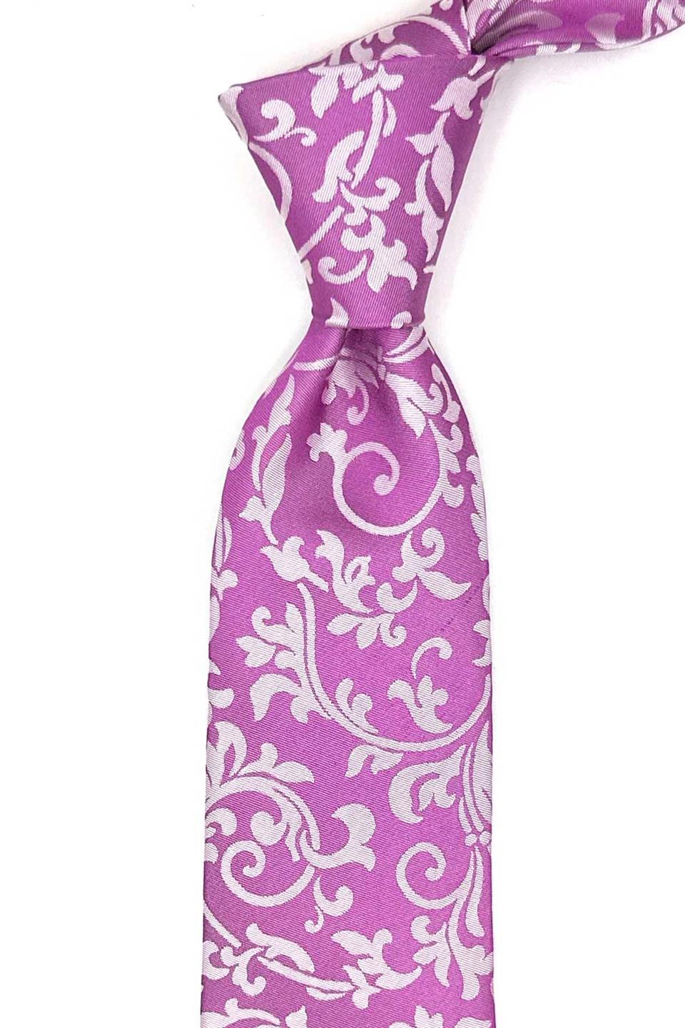 Solozzo Style  Fuşya İtalyan İpek Kravat İK2199