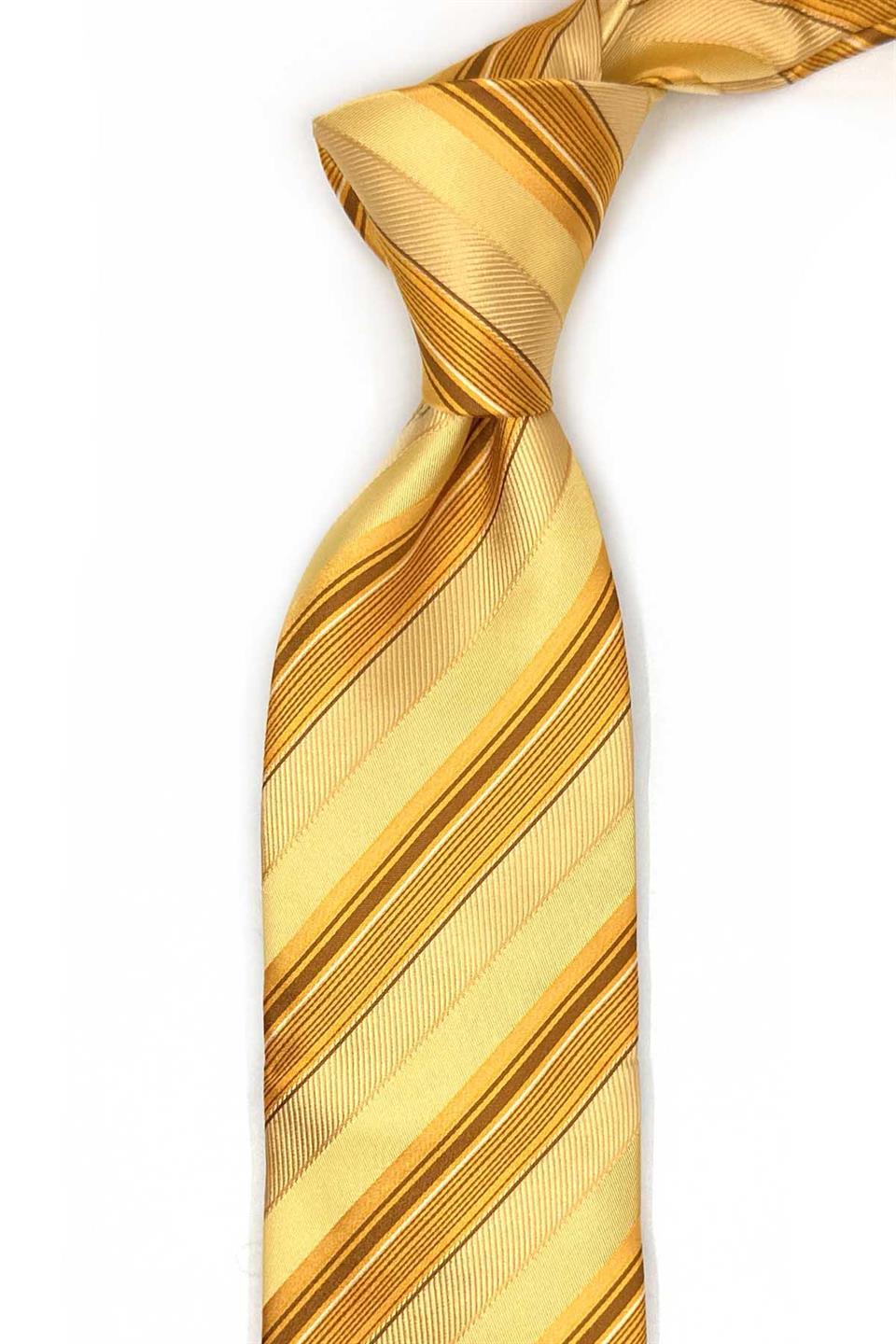 Soveria Style Sarı İtalyan İpek Kravat İK2151