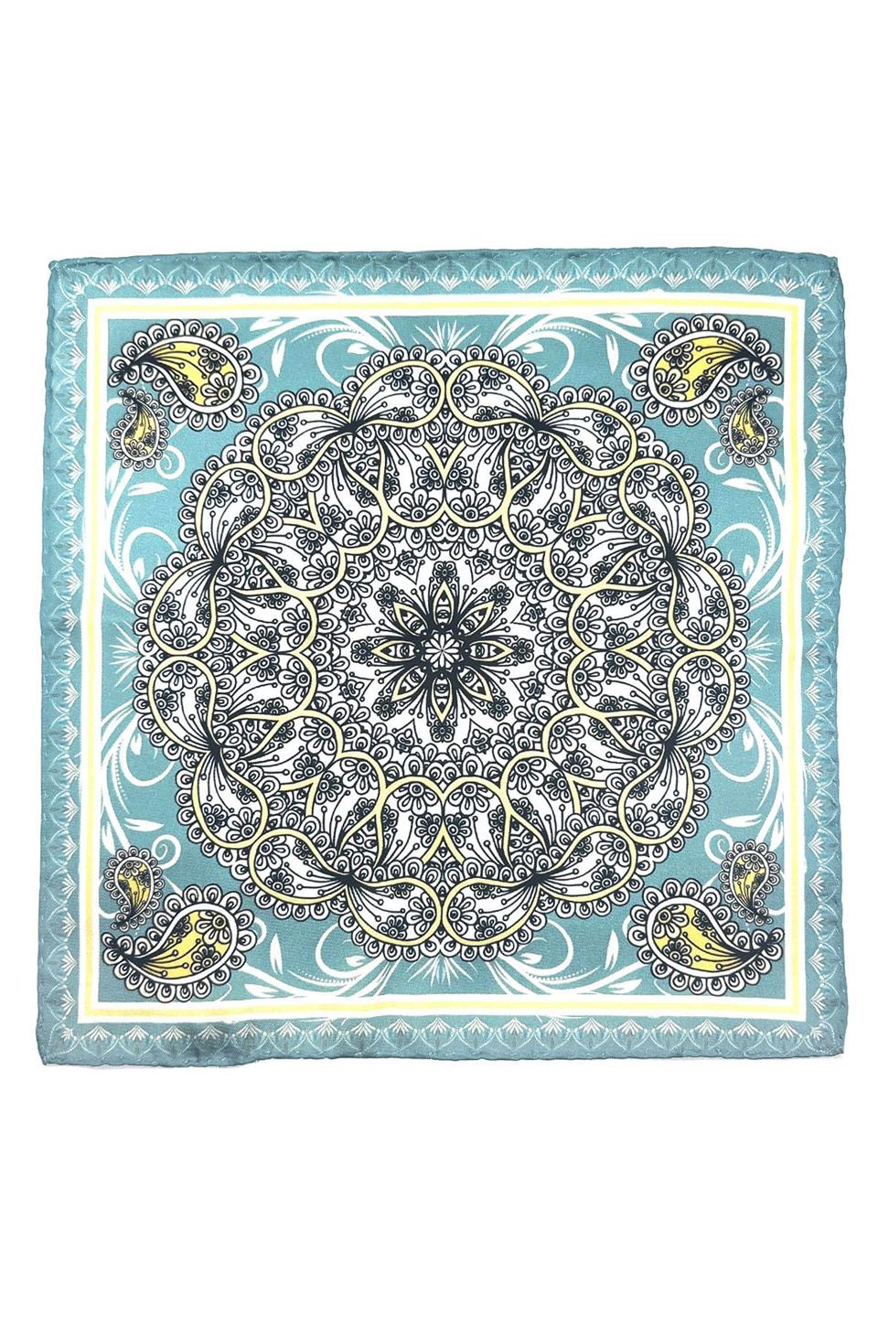 Su Yeşili Motif Desen Erkek Cep Mendili SPS550-50