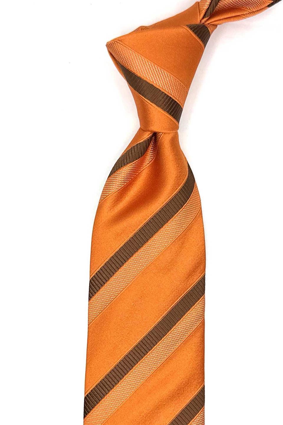 Suerta Style Turuncu İtalyan İpek Kravat İK2187