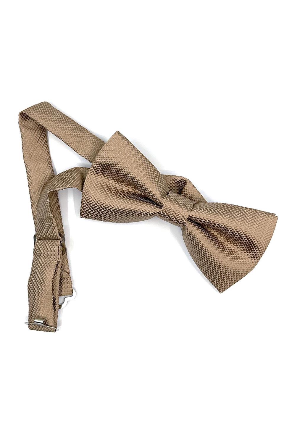 Sütlü Kahve Kendinden Desenli Papyon P491