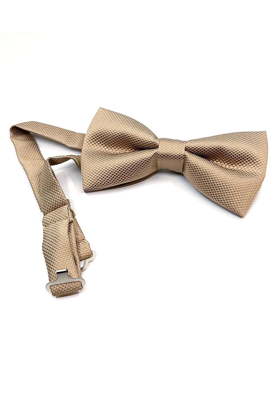 Sütlü Kahve Kendinden Desenli Papyon P491