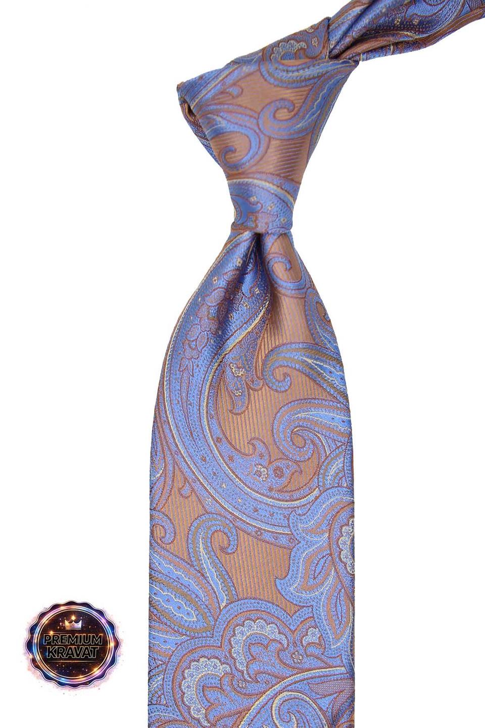 Sütlü Kahve - Mavi Şal Kravat