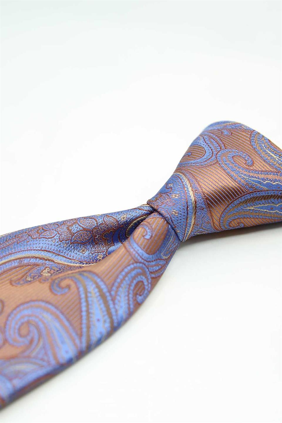 Sütlü Kahve - Mavi Şal Kravat