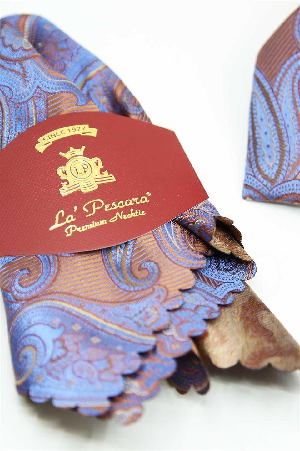 Sütlü Kahve - Mavi Şal Kravat