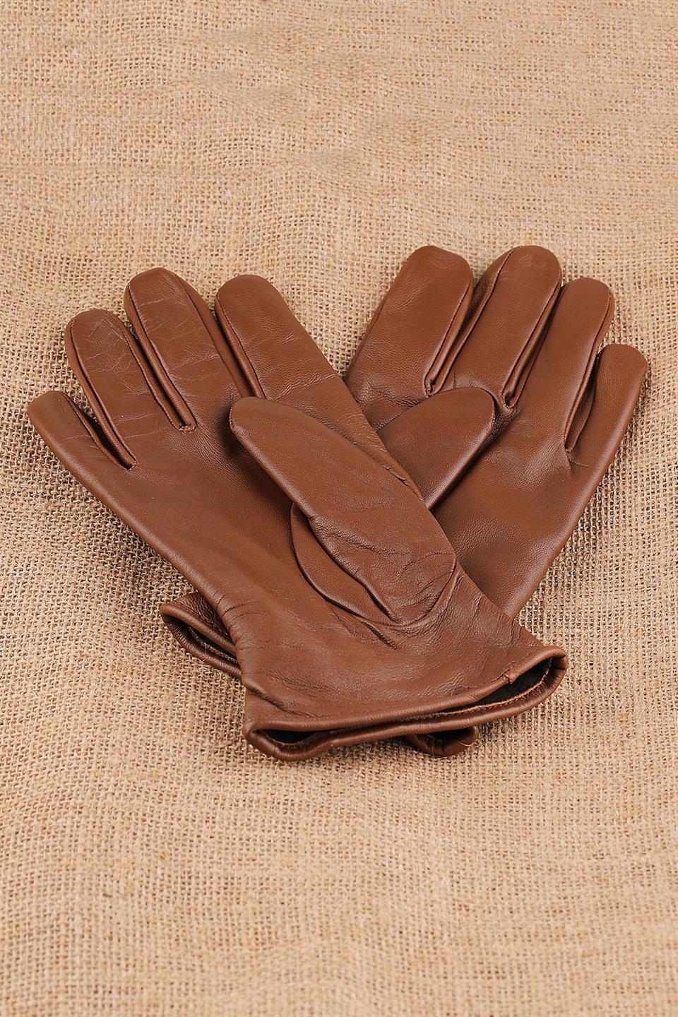 Taba Düz Deri Erkek Eldiven EL27