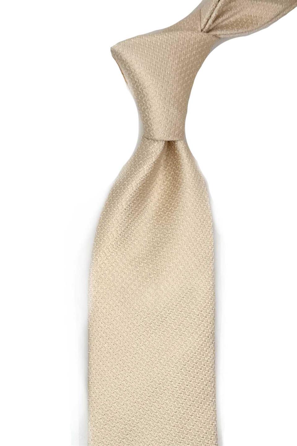 Tagliole Style Krem Düz İtalyan İpek Kravat İK1832