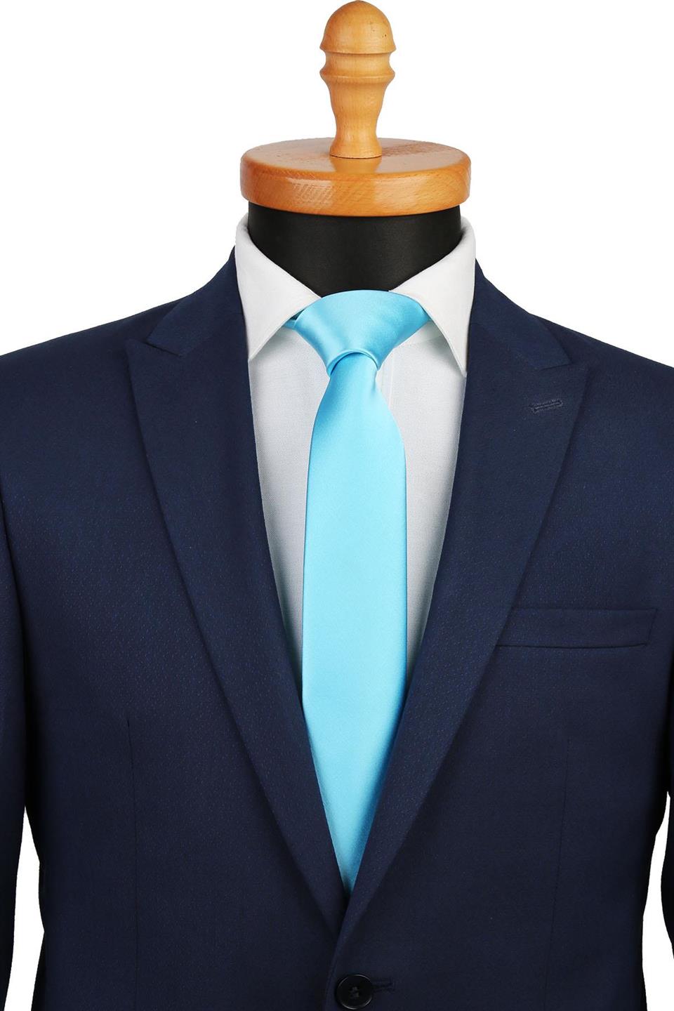 Turkuaz Saten Slim Kravat SK5317
