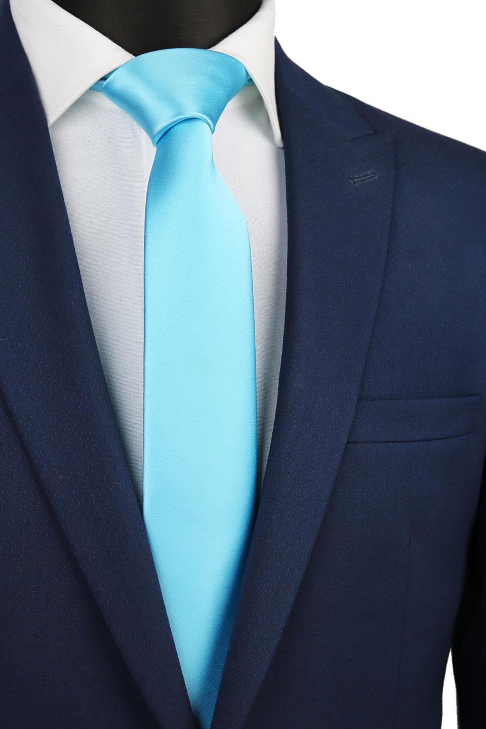 Turkuaz Saten Slim Kravat SK5317