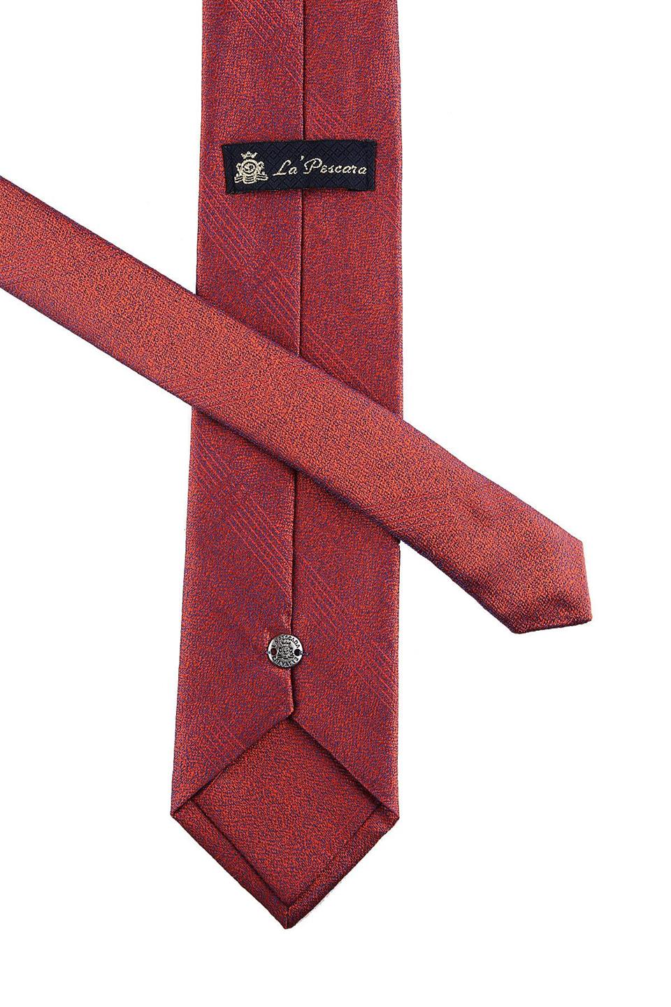 Turuncu Kendinden Desen Mendilli Klasik Kravat KK10262