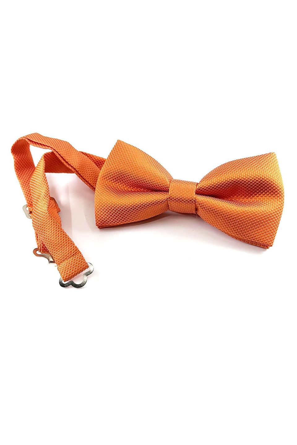 Turuncu Kendinden Desenli Papyon P478