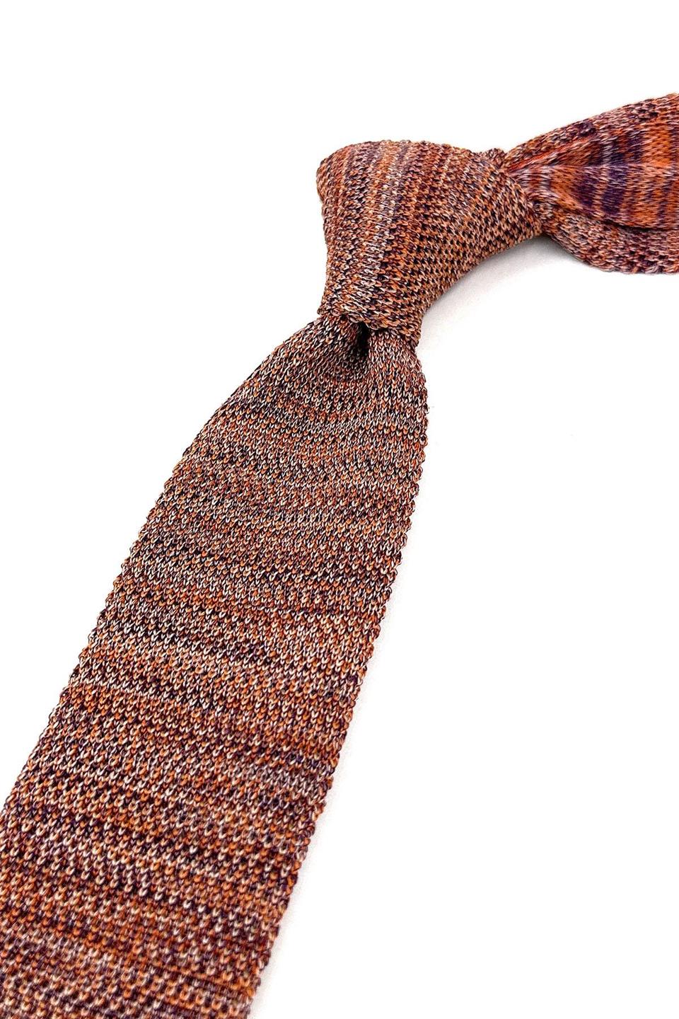 Turuncu Kırçıllı Örgü Kravat ÖR8363