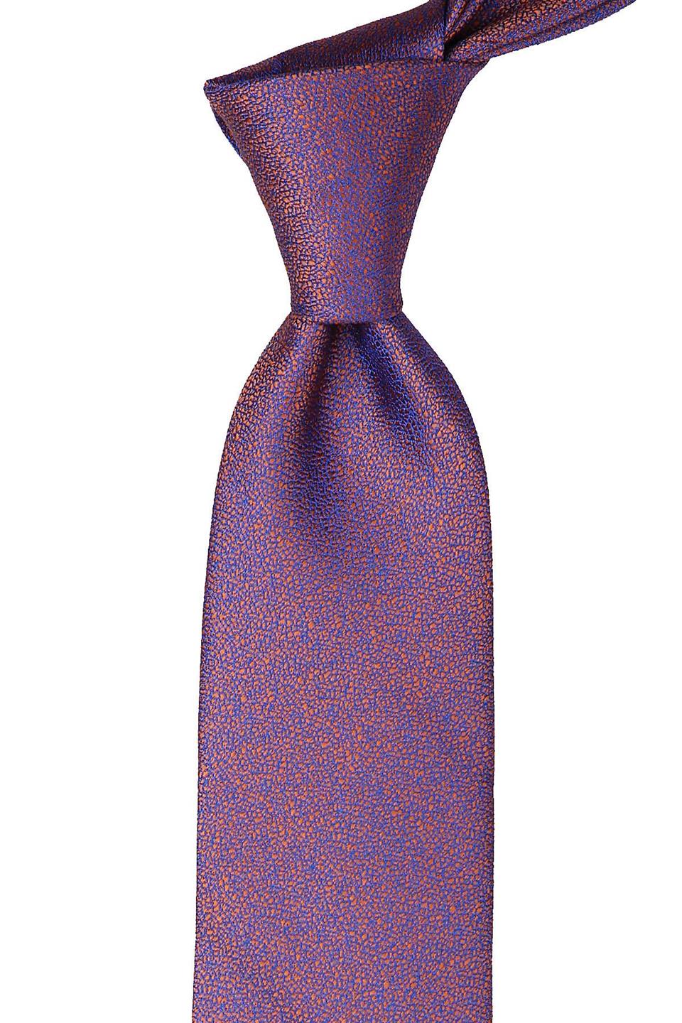 Turuncu Kum Desen Mendilli Klasik Kravat KK9747