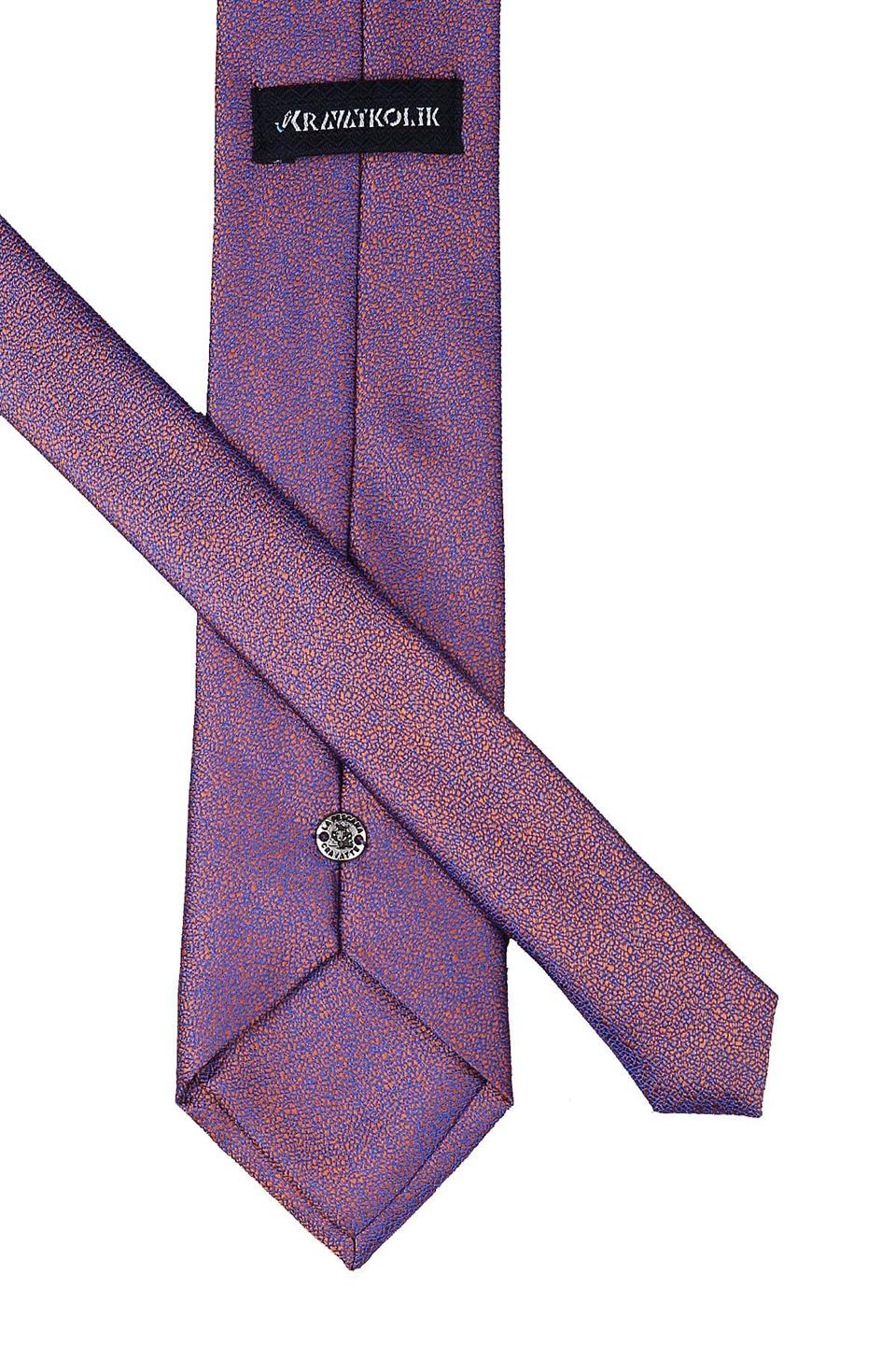 Turuncu Kum Desen Mendilli Klasik Kravat KK9747