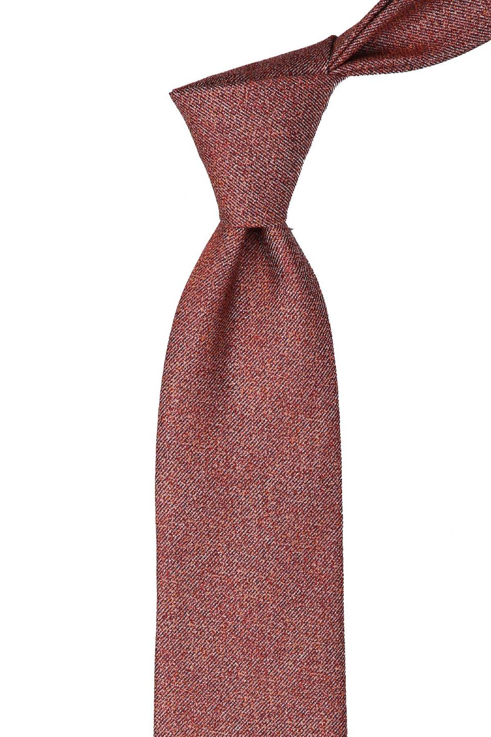 Turuncu Kum Desen Mendilli Klasik Kravat KK10510