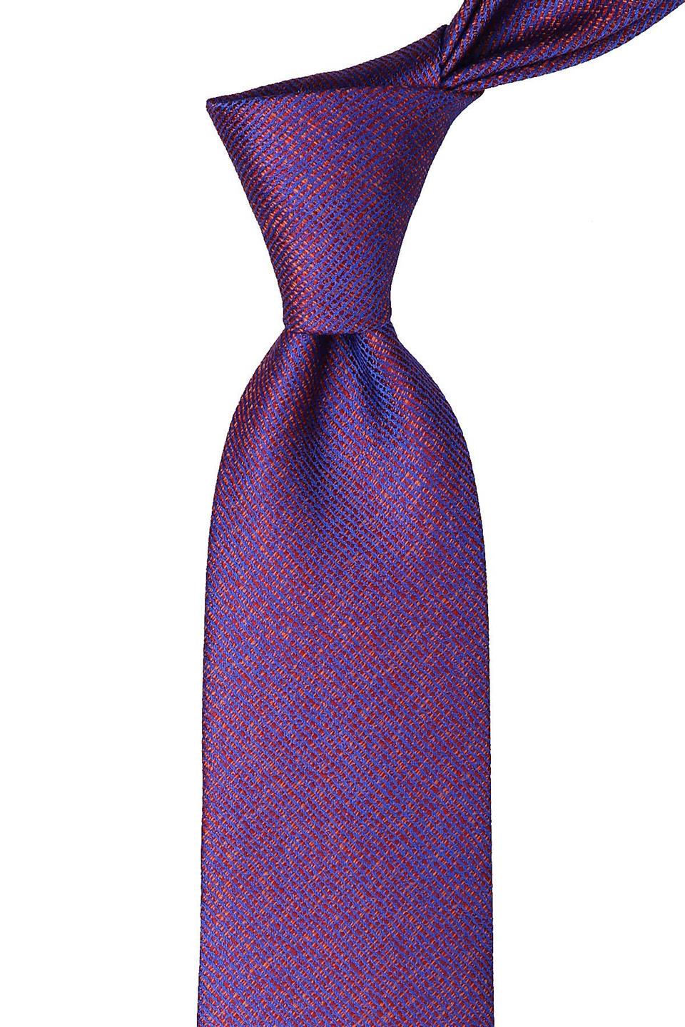 Turuncu - Mavi Kum Desen Mendilli Klasik Kravat KK9789