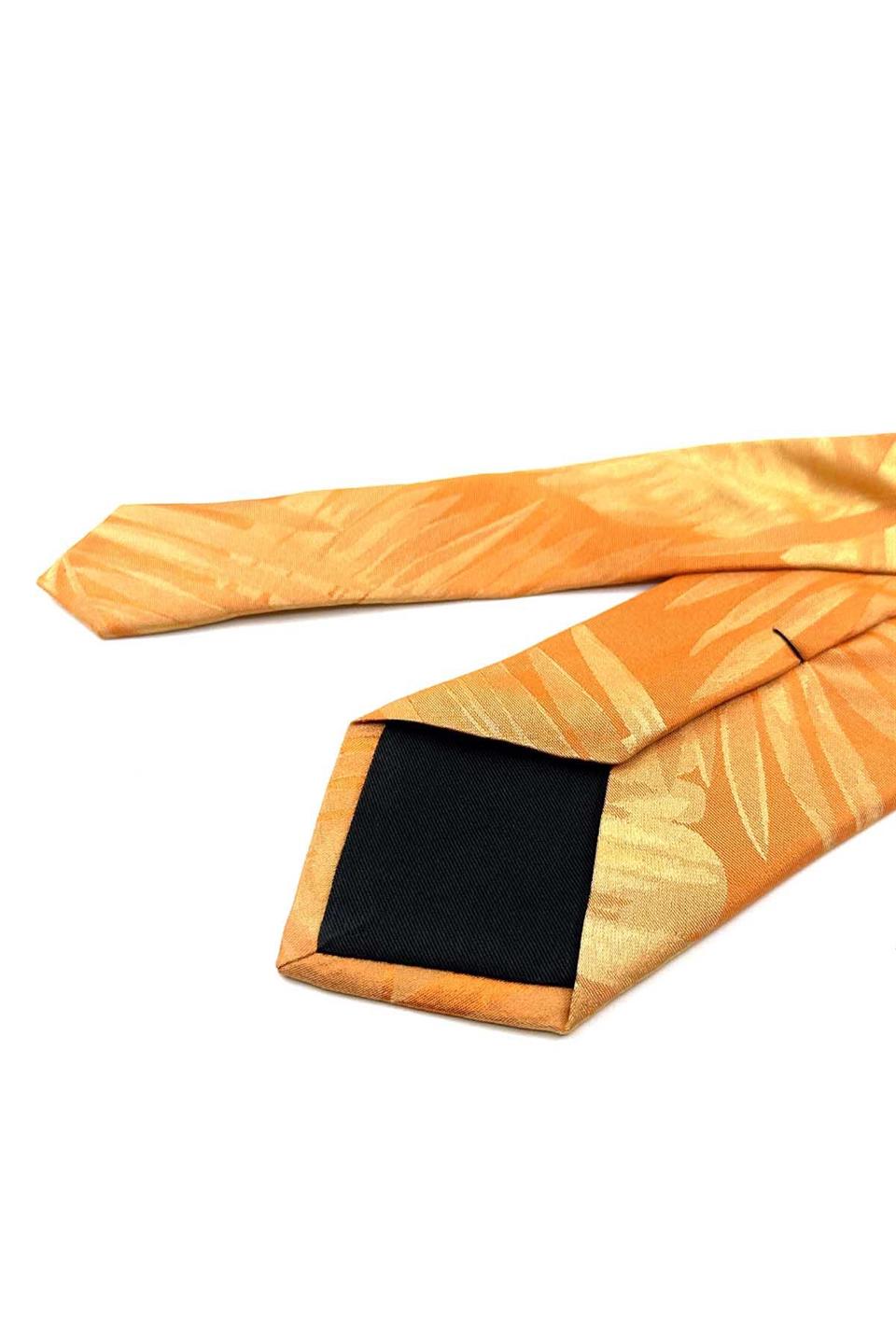 Turuncu Motif Desen İtalyan İpek Kravat İK1620