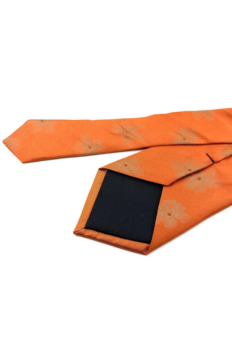 Turuncu Motif Desen İtalyan İpek Kravat İK1684