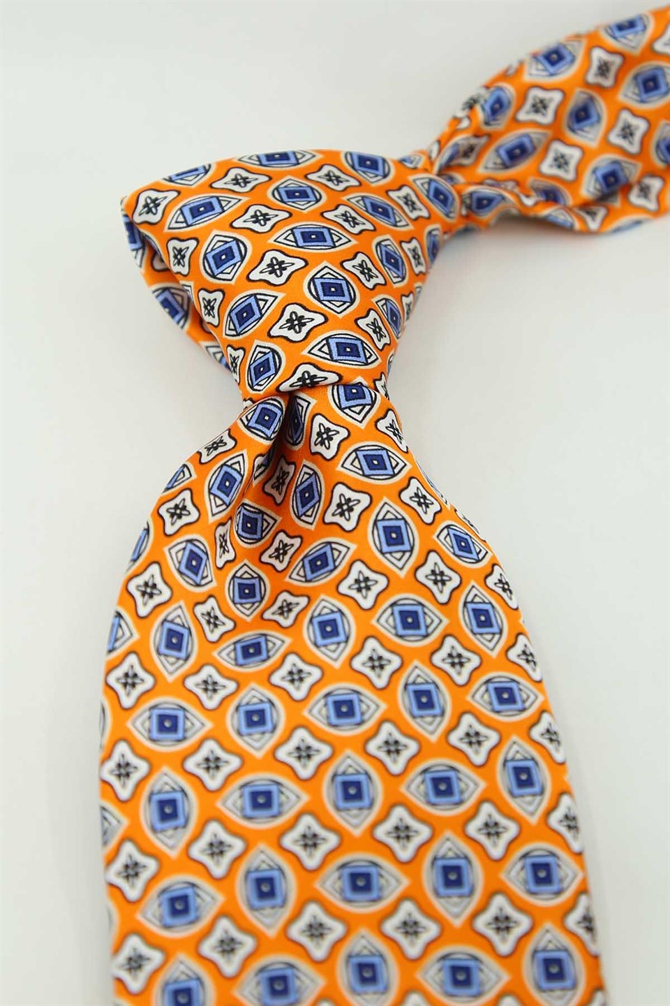Turuncu Motif Desen İtalyan İpek Kravat İK2542