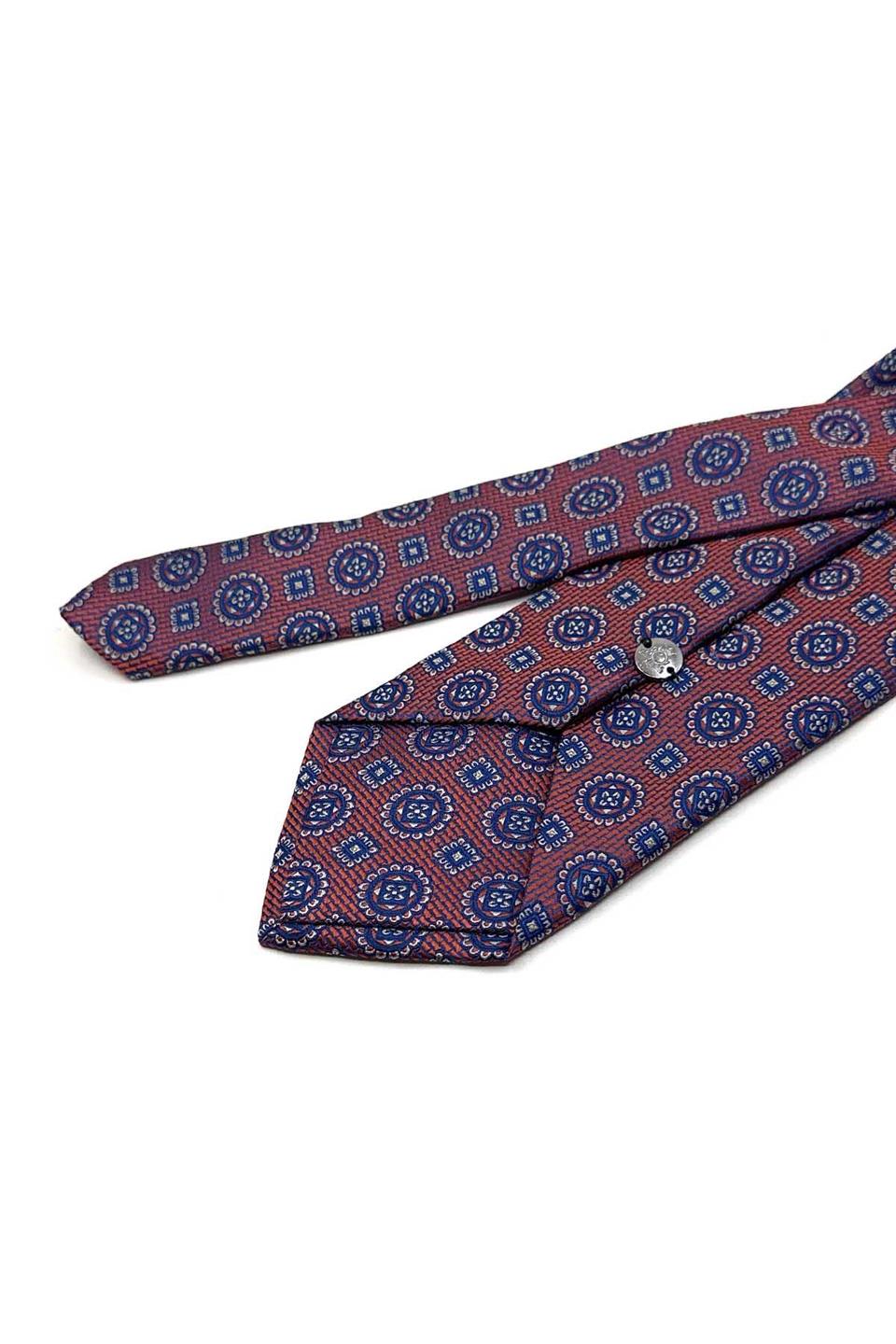 Turuncu Motif Desen Mendilli Klasik Kravat KK13535