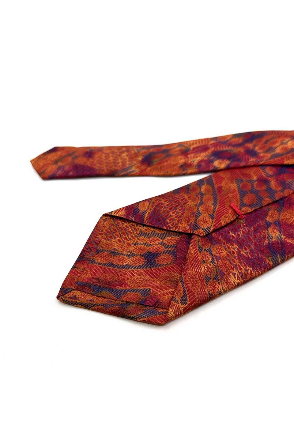 Turuncu Motif İpek Kravat İK2425