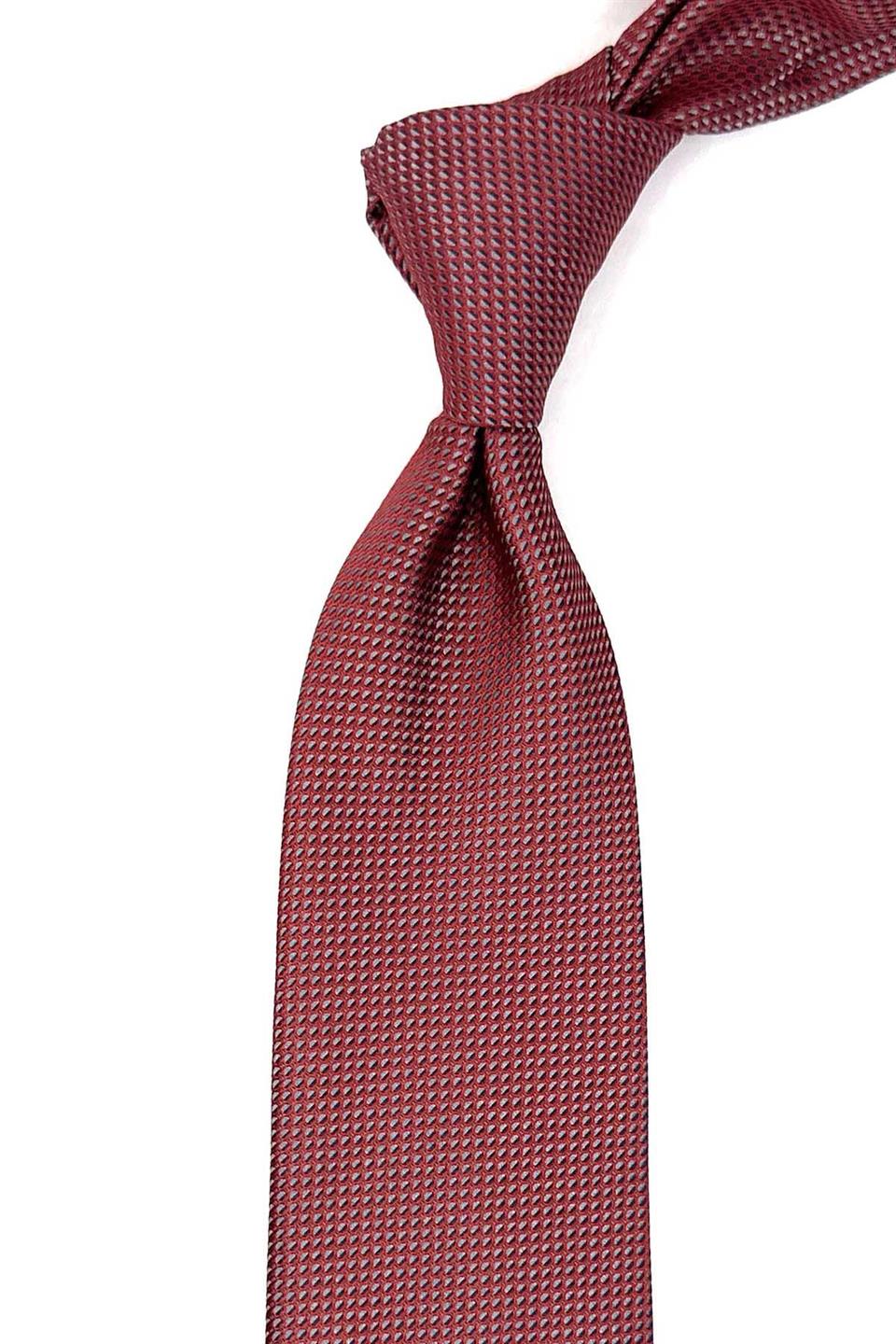 Turuncu Nokta Desen Mendilli Klasik Kravat KK12535