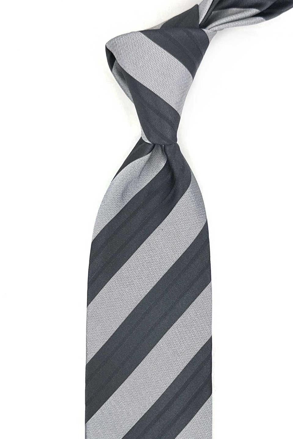 Valledoria Style Gri İtalyan İpek Kravat İK2069