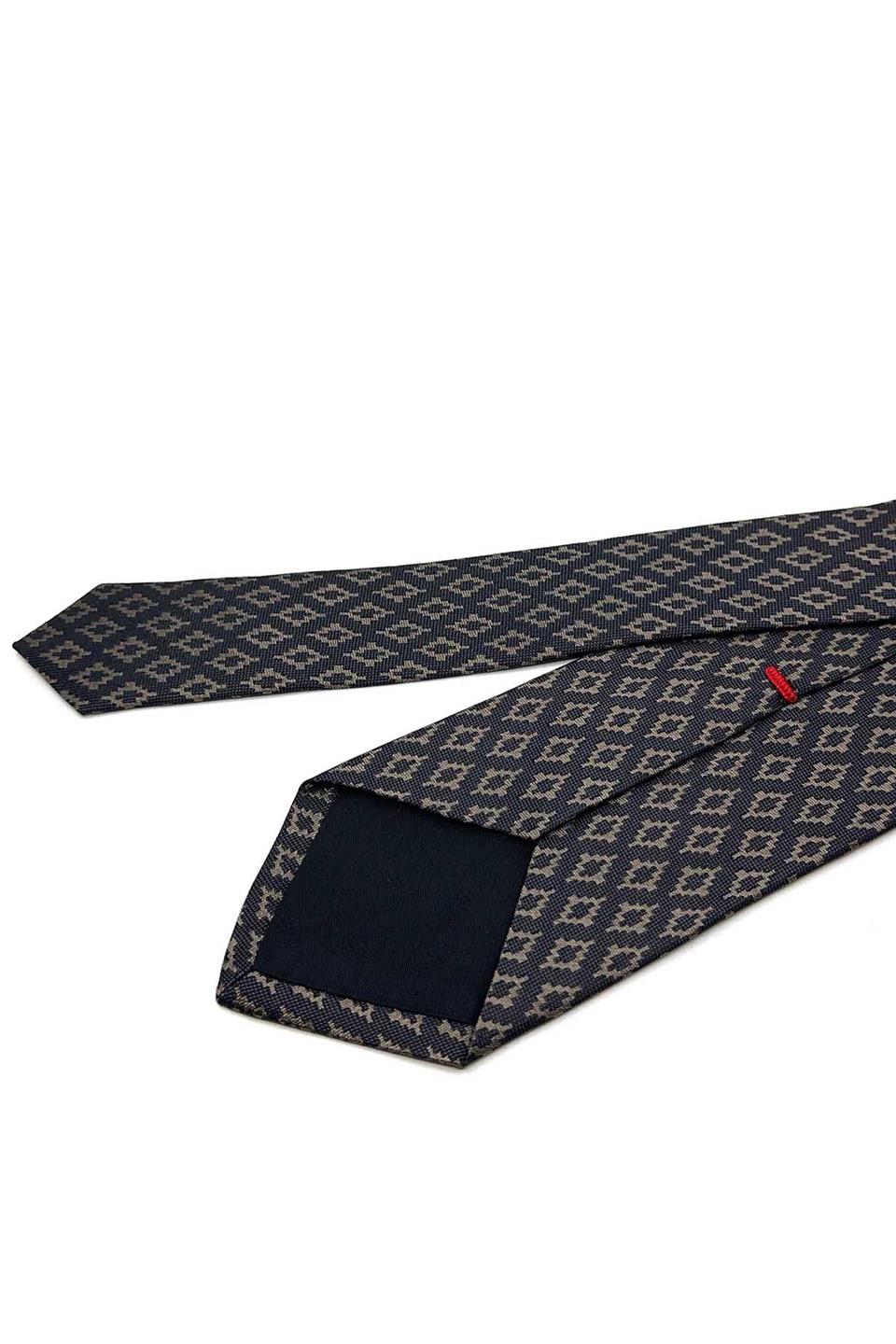 Venola Style Siyah - Kahve Motif Desen İtalyan İpek Kravat İK1754