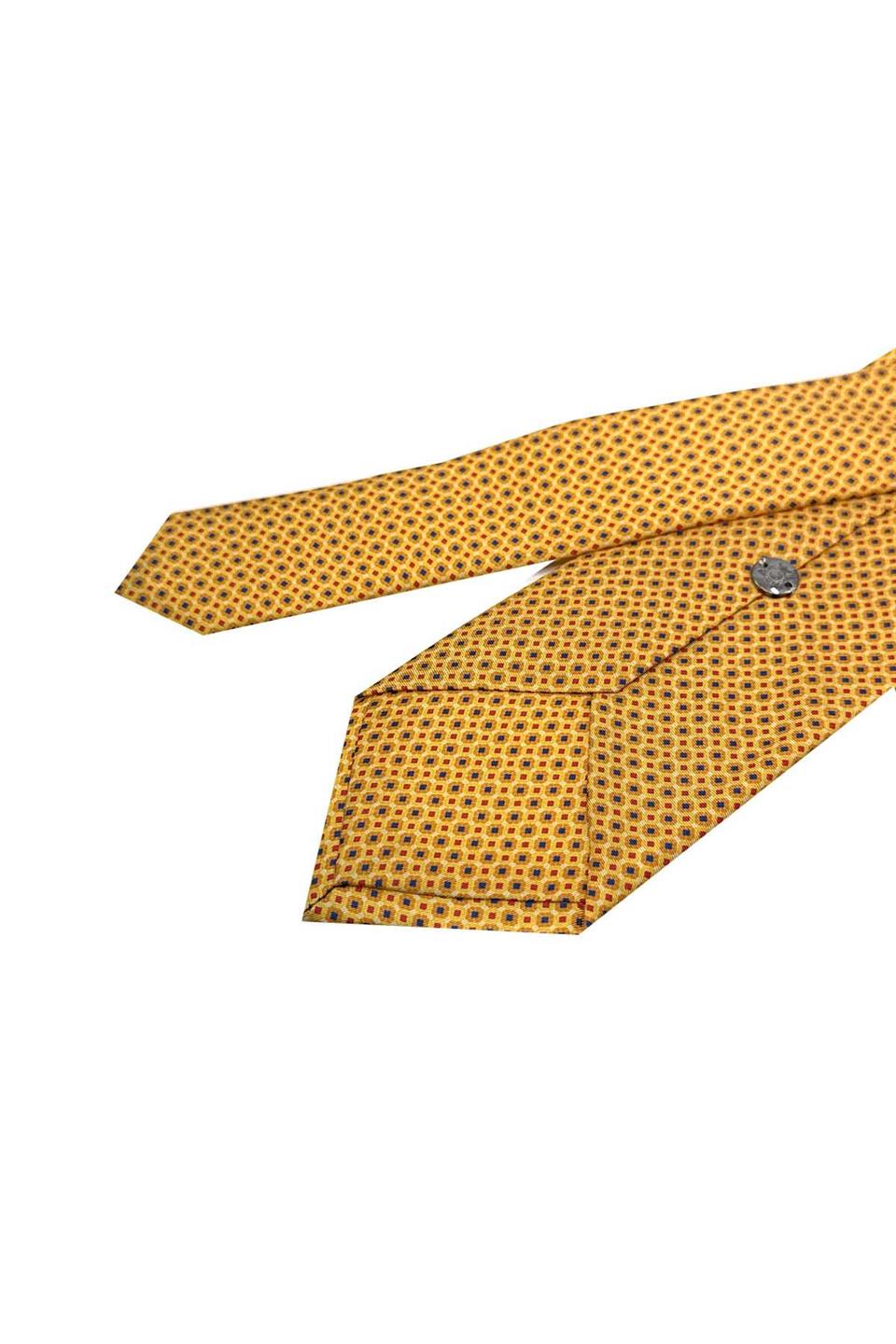 Vignassa Style Sarı Nokta Desen İtalyan İpek Kravat İK2276