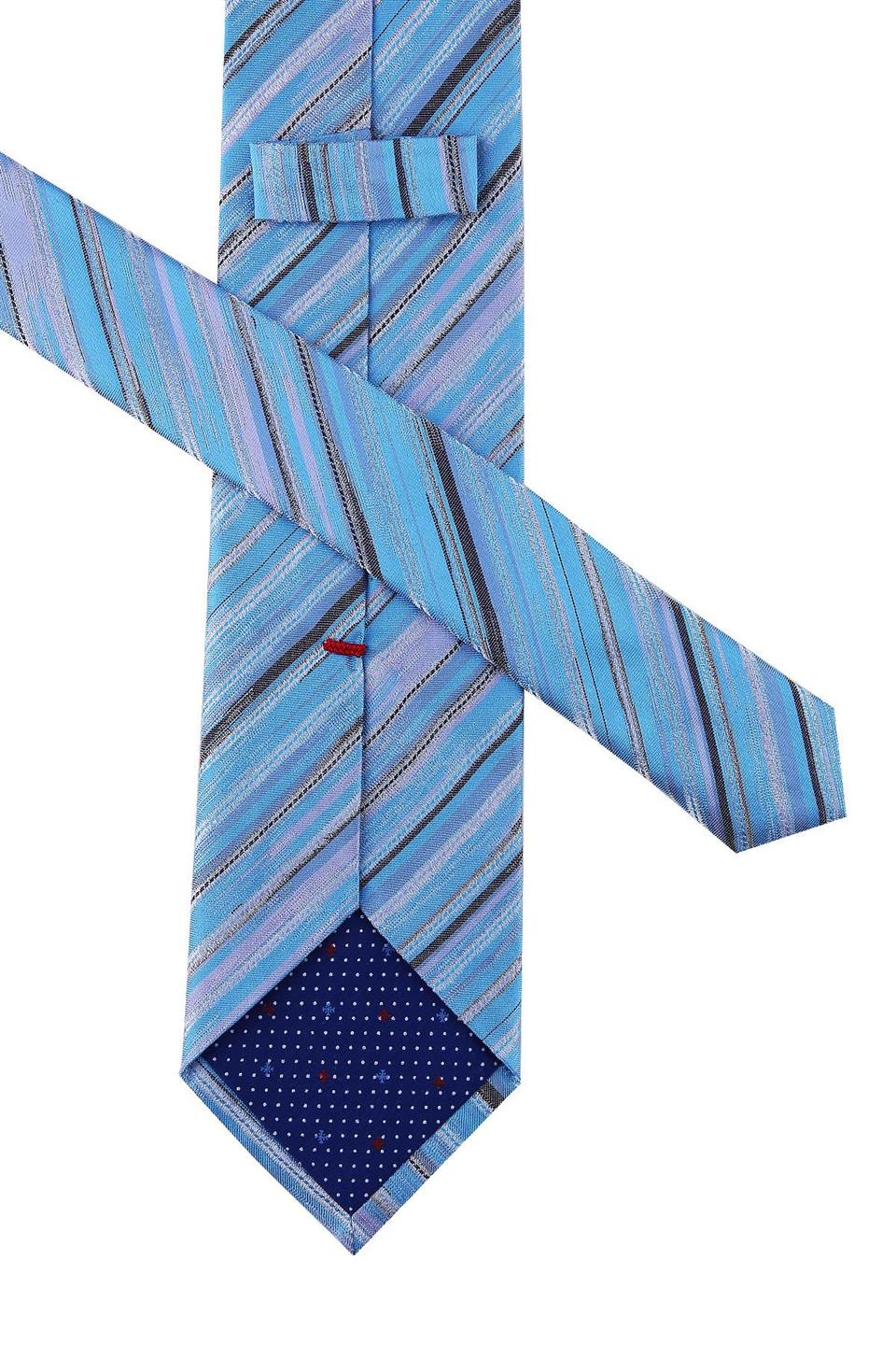 Visconti Style Turkuaz Çizgi Desen İtalyan İpek Kravat İK796