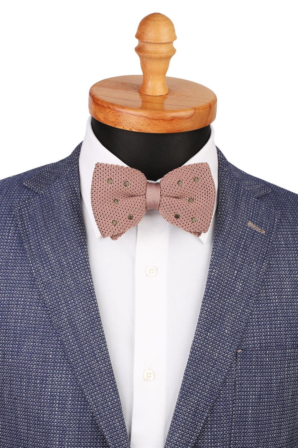 Vizon Rengi Puantiye DesenÖrgü Papyon ÖR130