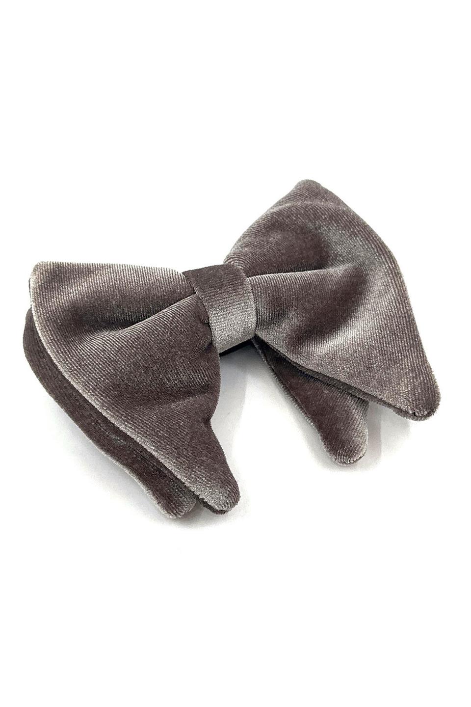 Vizon Renk Kadife Düz Papyon P1724