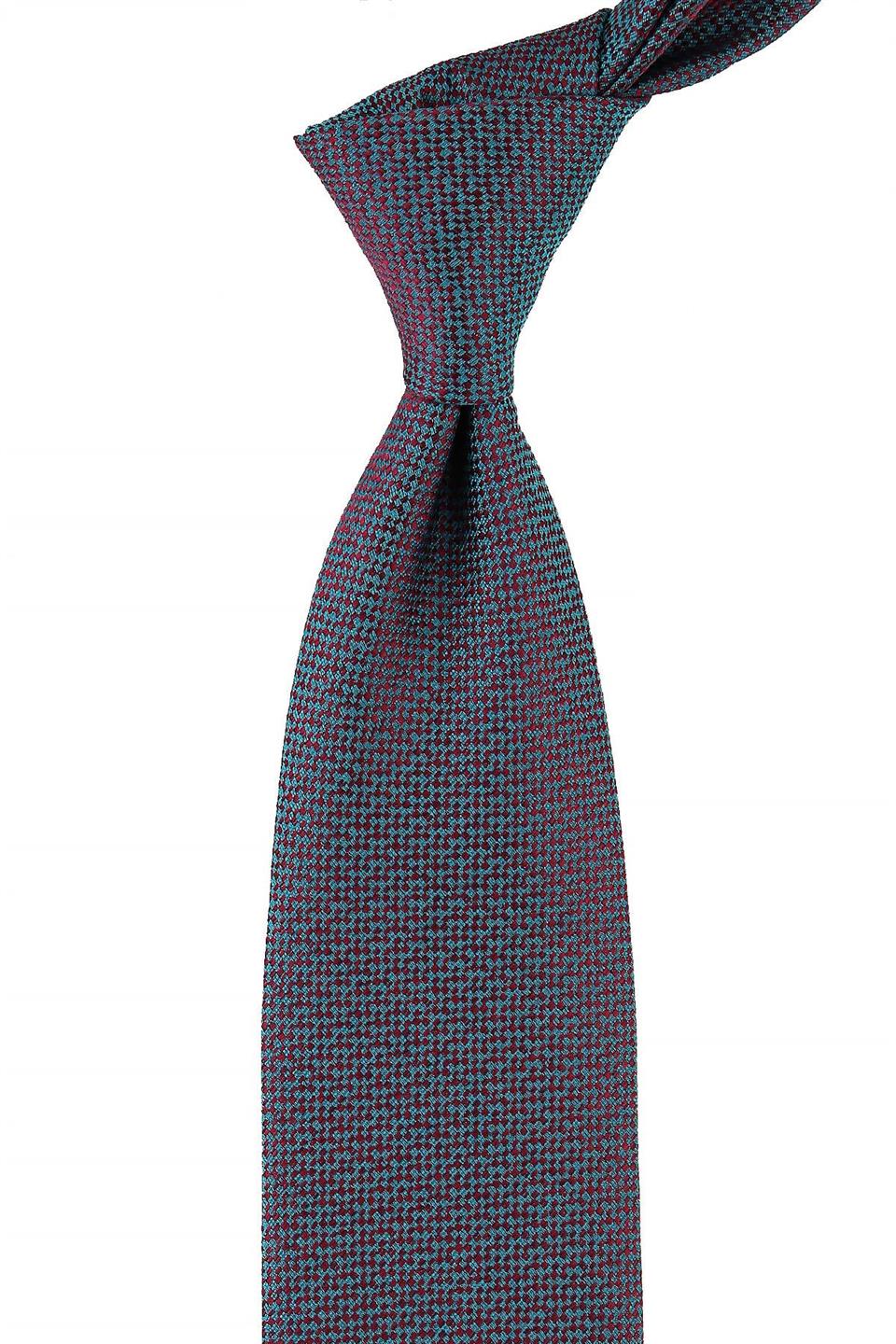 Yeşil - Bordo Nokta Desen Mendilli Klasik Kravat KK10726