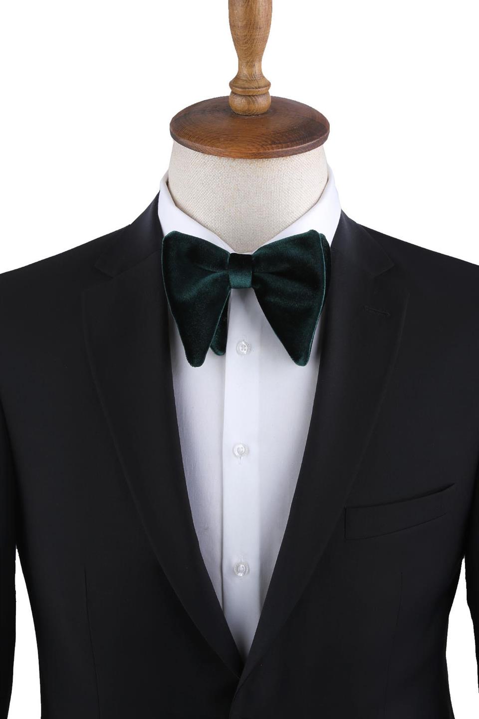 Yeşil Büyük Kadife Papyon P1695